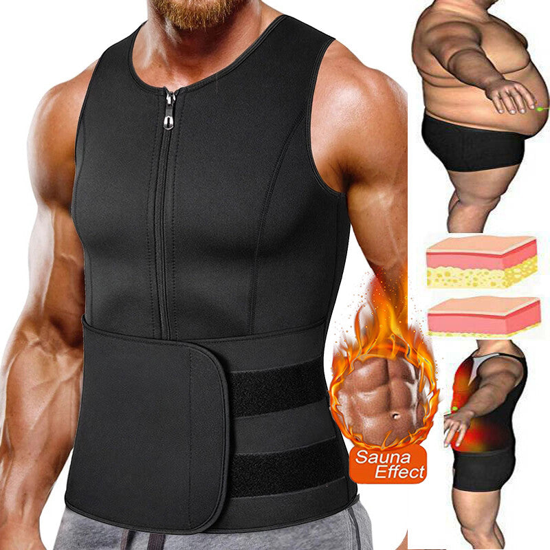 Gilet de sudation pour homme LIYUN, gilet de sudation amincissant à double ceinture